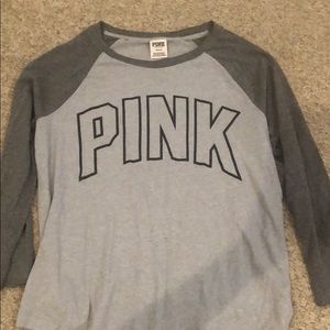 vs pink gray long sleeve